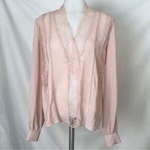 Alice + Olivia Blush Lace Top